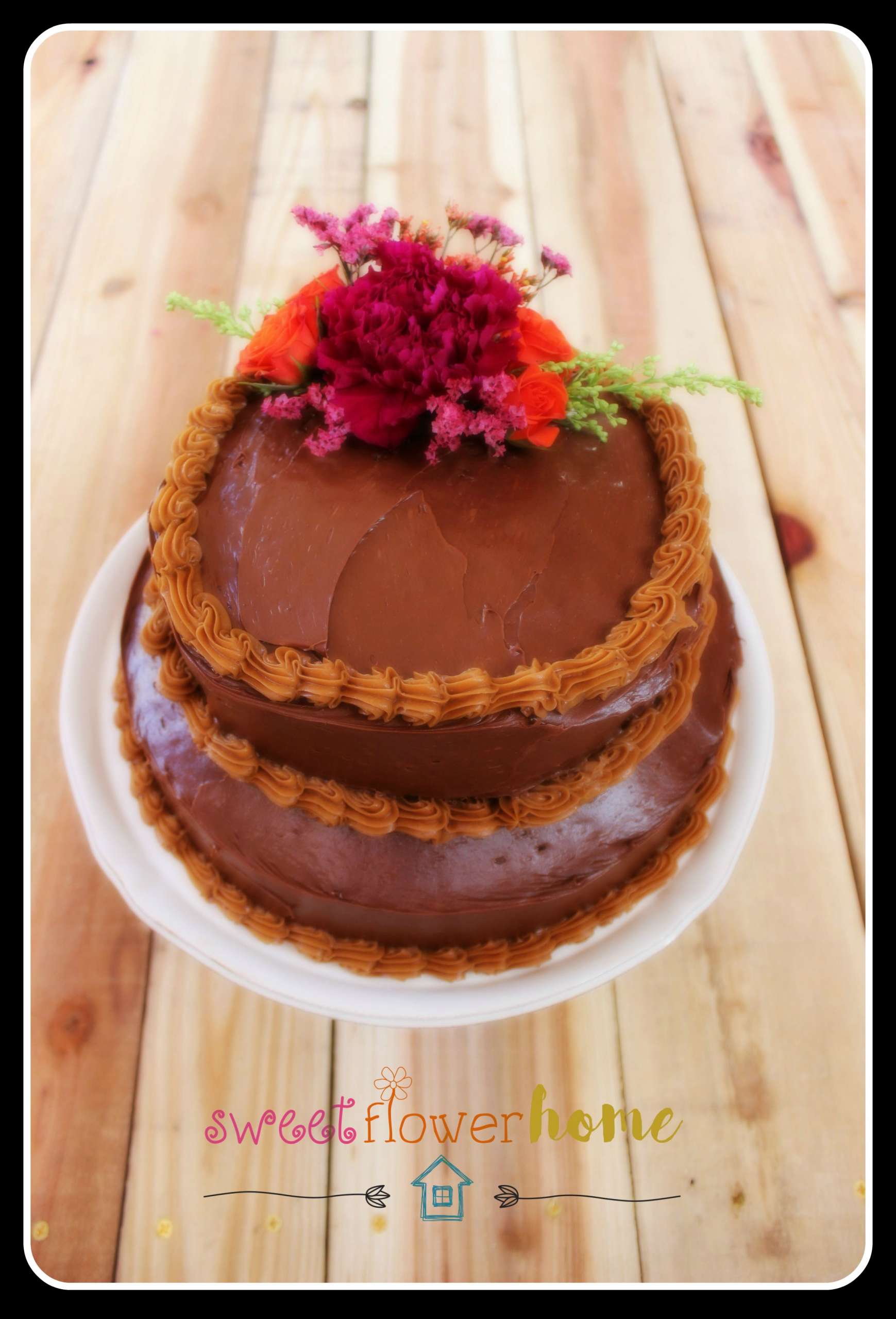 Chocolate Carmel Birthday Cake
